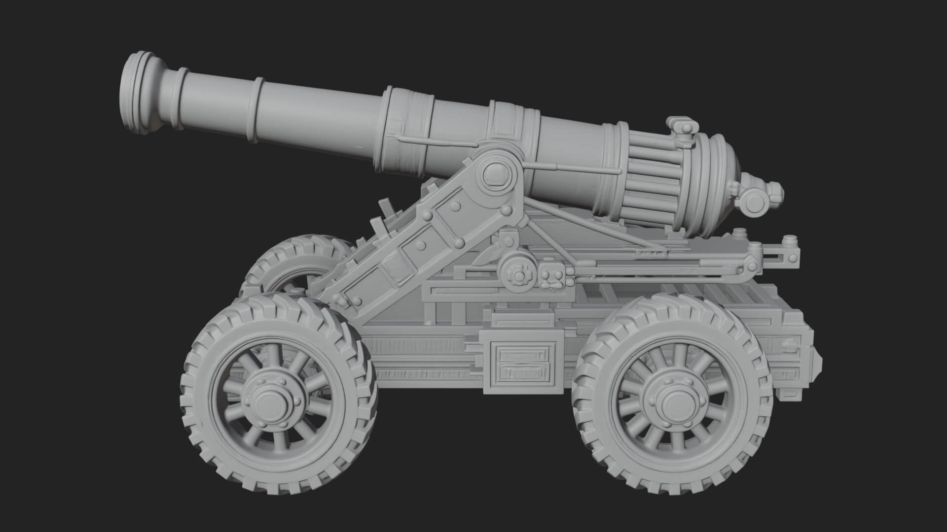 Heavy Siege Cannon Model Design 2 3D Print Model 3D Model