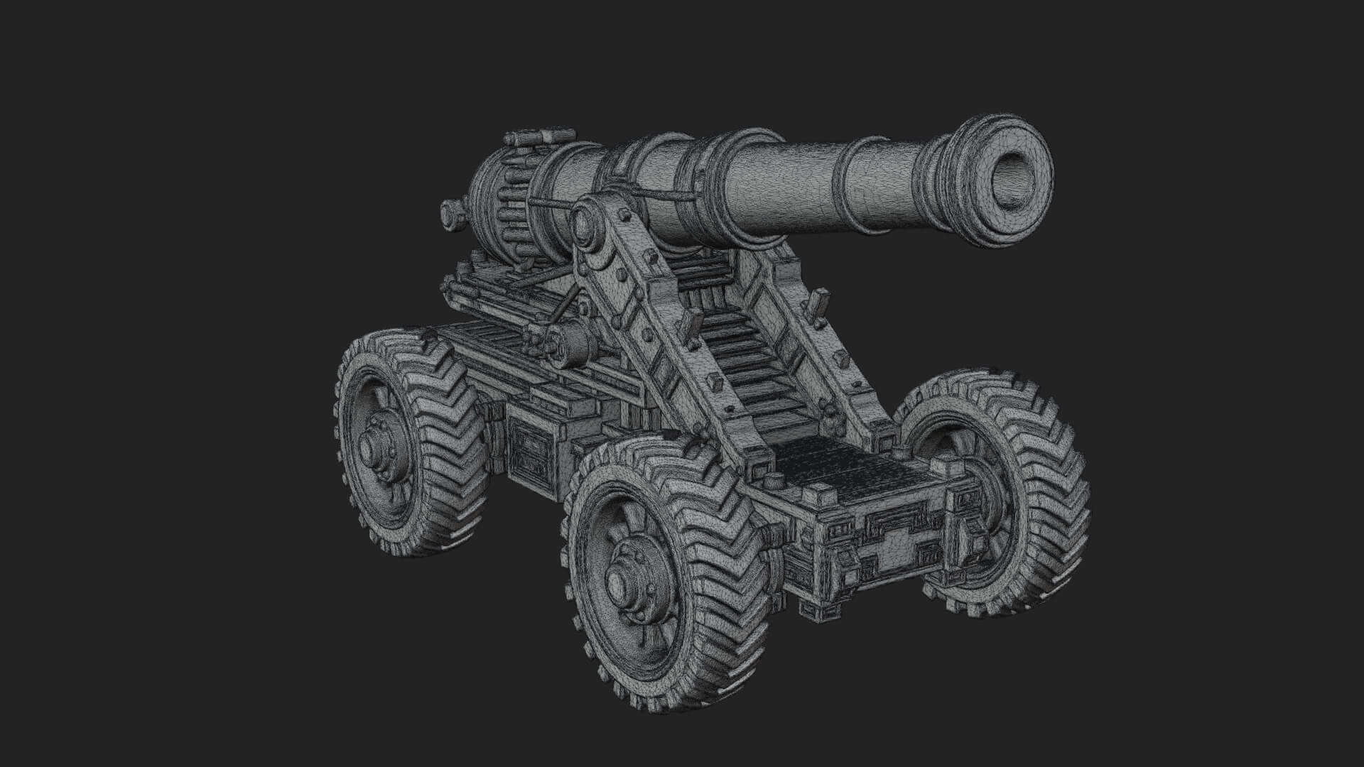 Heavy Siege Cannon Model Design 2 3D Print Model 3D Model
