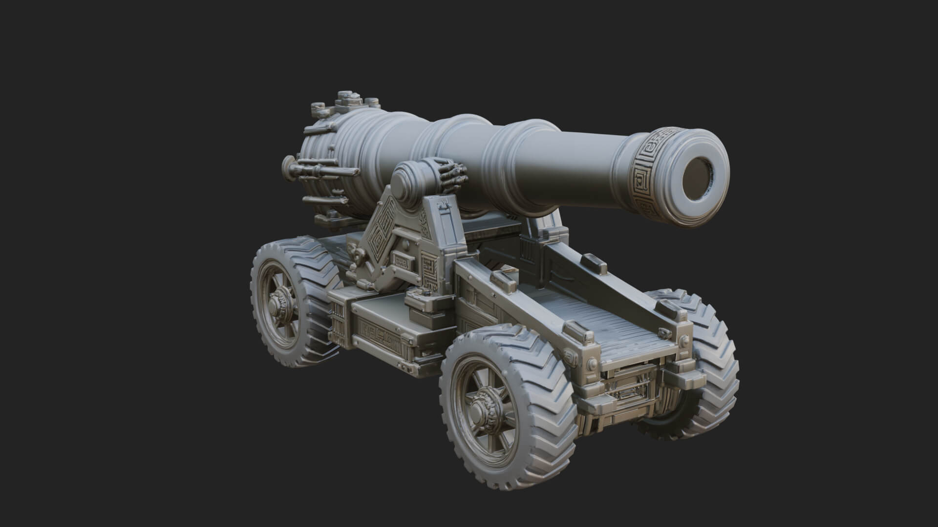 Heavy Siege Cannon Model Design 3 3D Print Model 3D Model