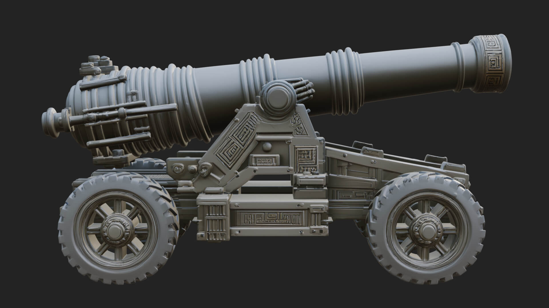 Heavy Siege Cannon Model Design 3 3D Print Model 3D Model