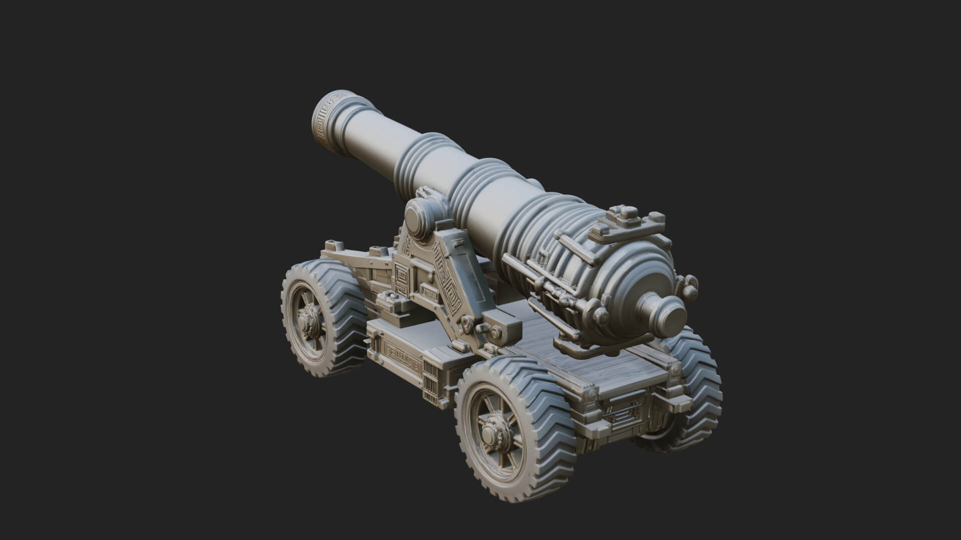 Heavy Siege Cannon Model Design 3 3D Print Model 3D Model