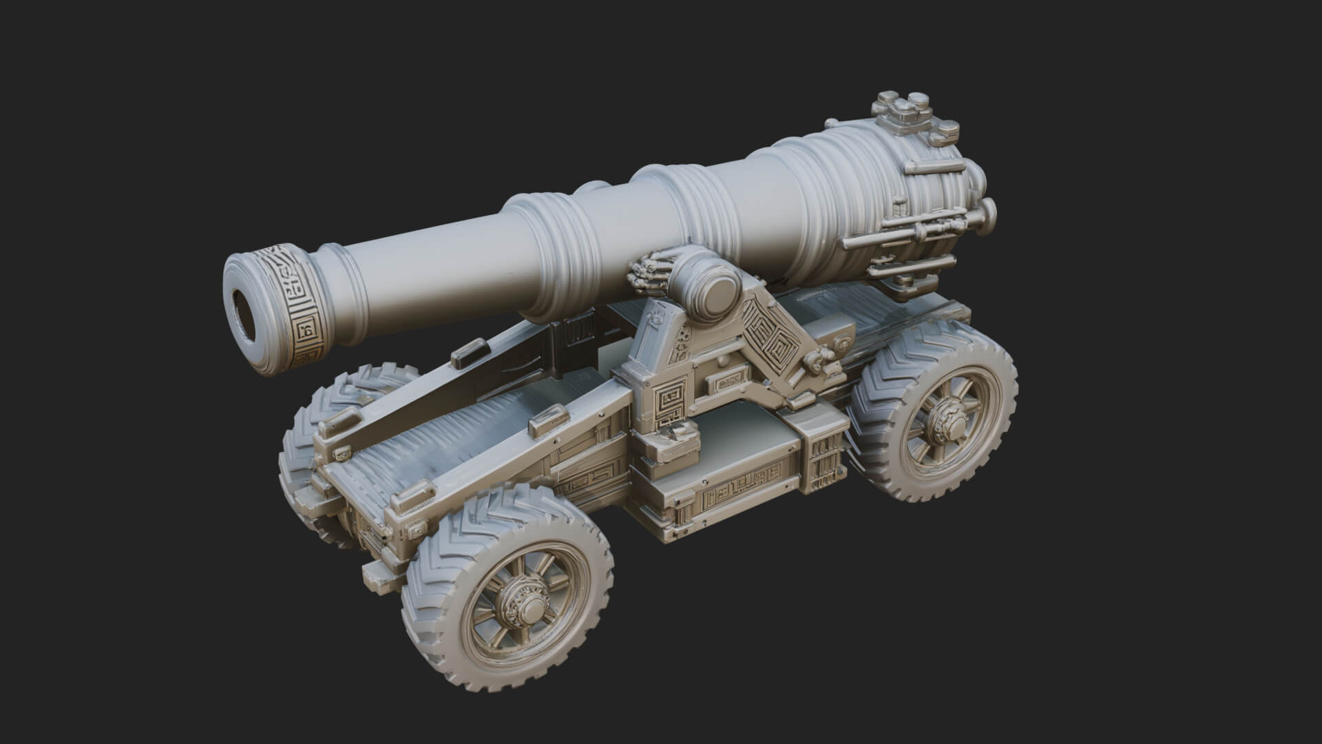 Heavy Siege Cannon Model Design 3 3D Print Model 3D Model