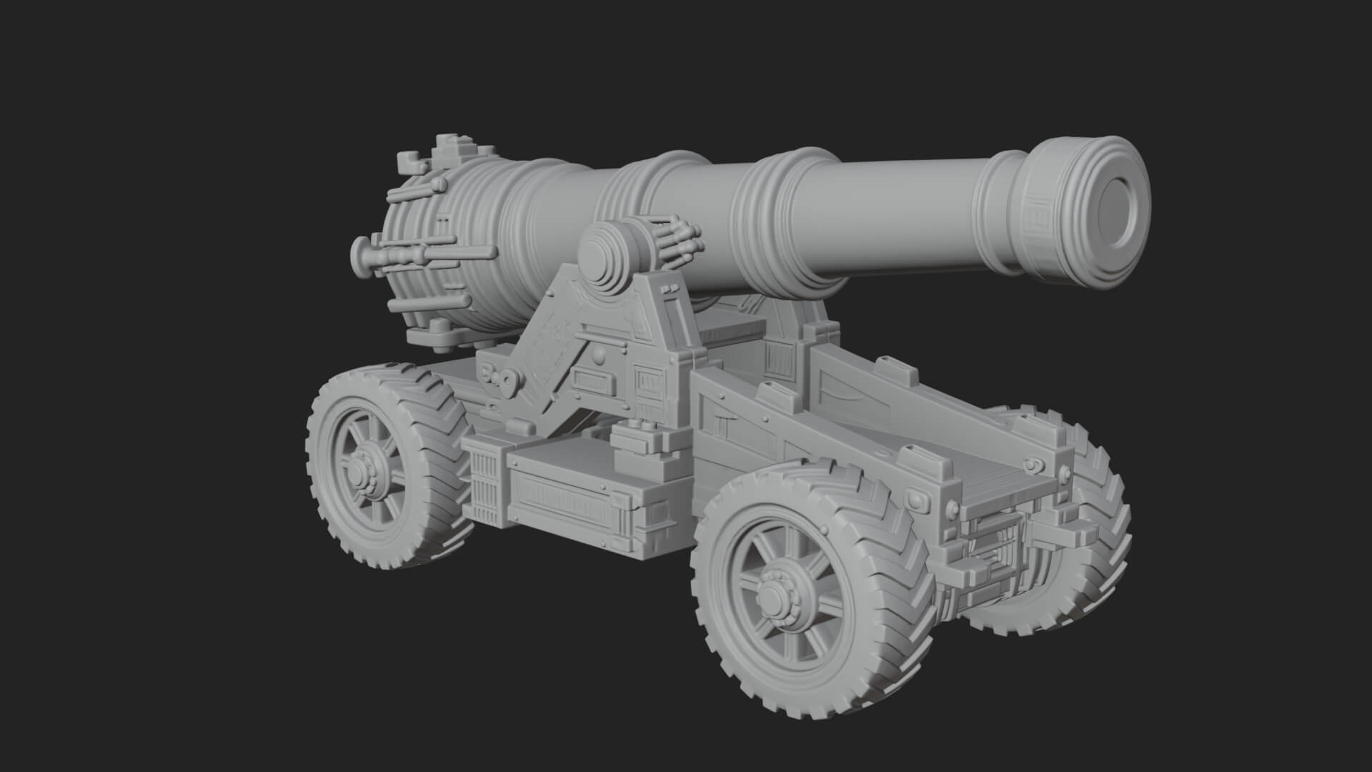 Heavy Siege Cannon Model Design 3 3D Print Model 3D Model