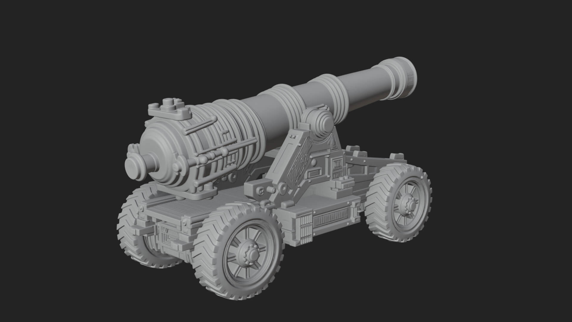 Heavy Siege Cannon Model Design 3 3D Print Model 3D Model