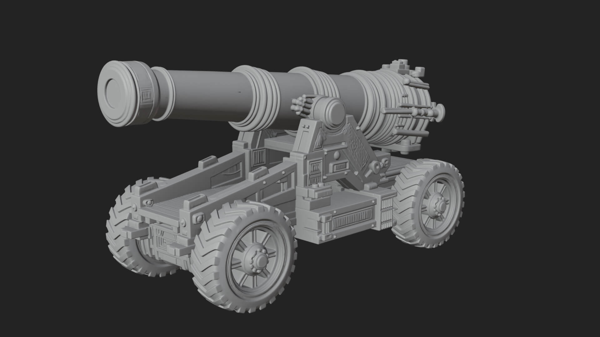 Heavy Siege Cannon Model Design 3 3D Print Model 3D Model