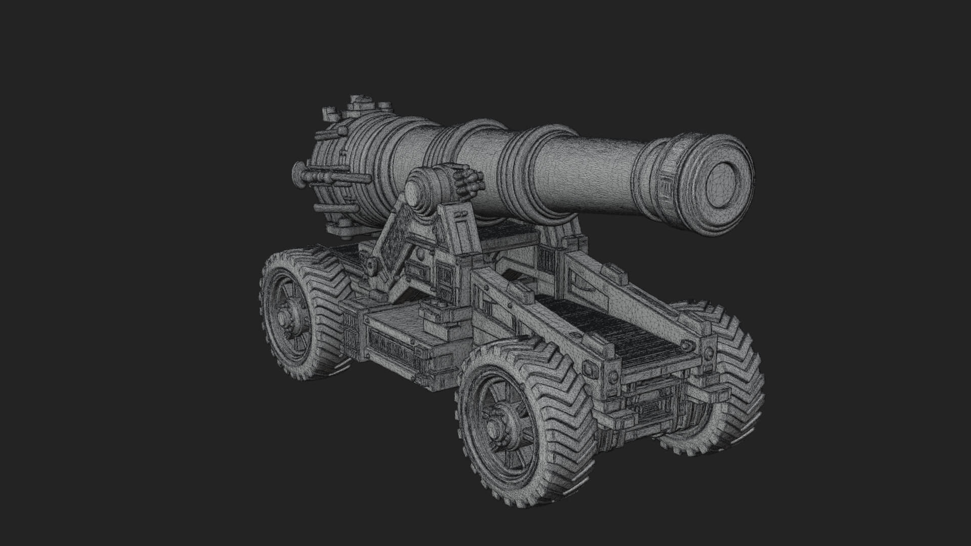 Heavy Siege Cannon Model Design 3 3D Print Model 3D Model