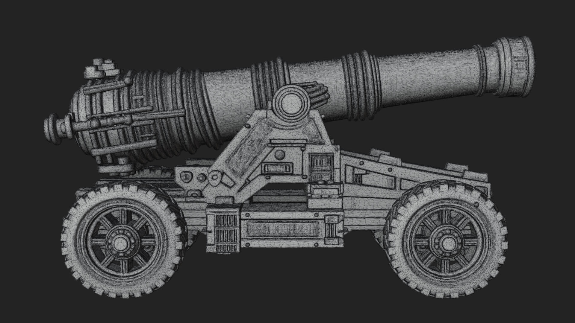 Heavy Siege Cannon Model Design 3 3D Print Model 3D Model