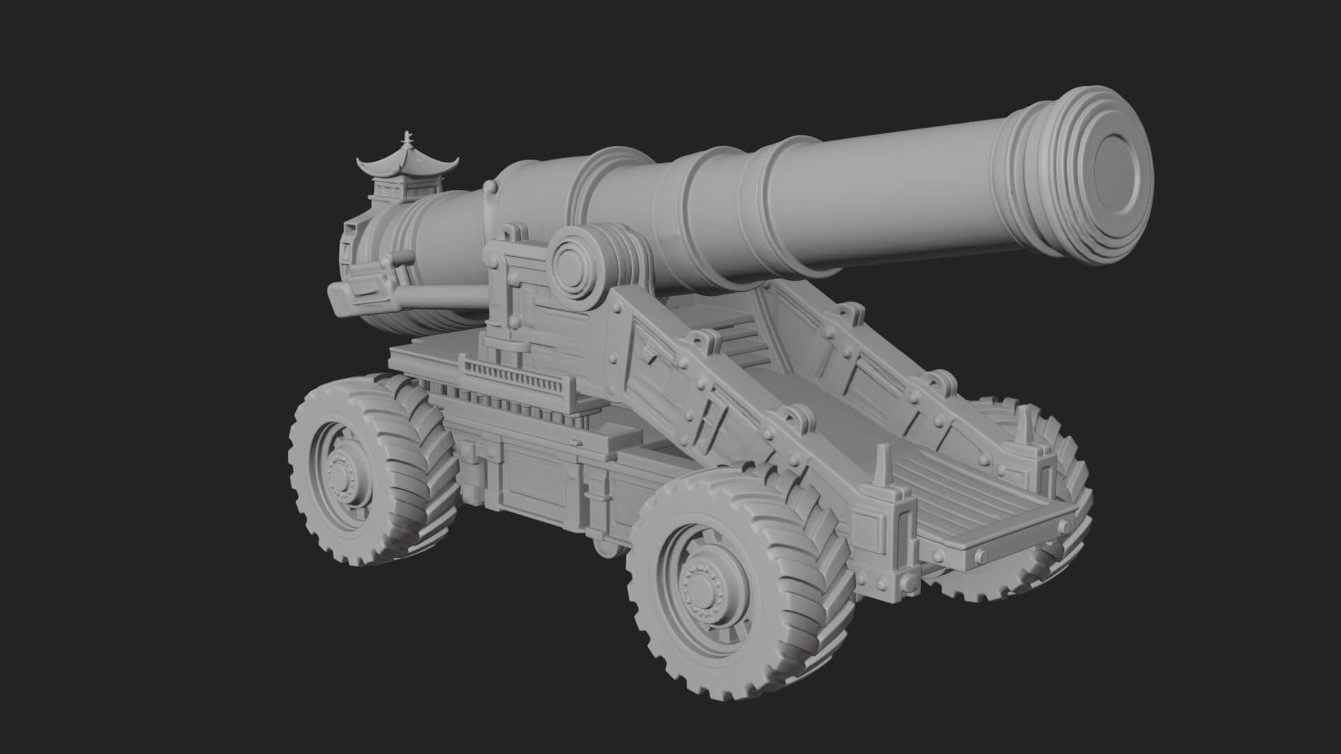 Heavy Siege Cannon Model Design 4 3D Print Model 3D Model
