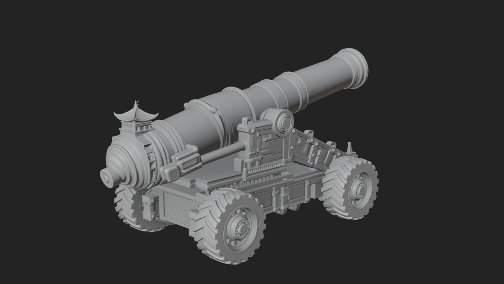 Heavy Siege Cannon Model Design 4 3D Print Model 3D Model