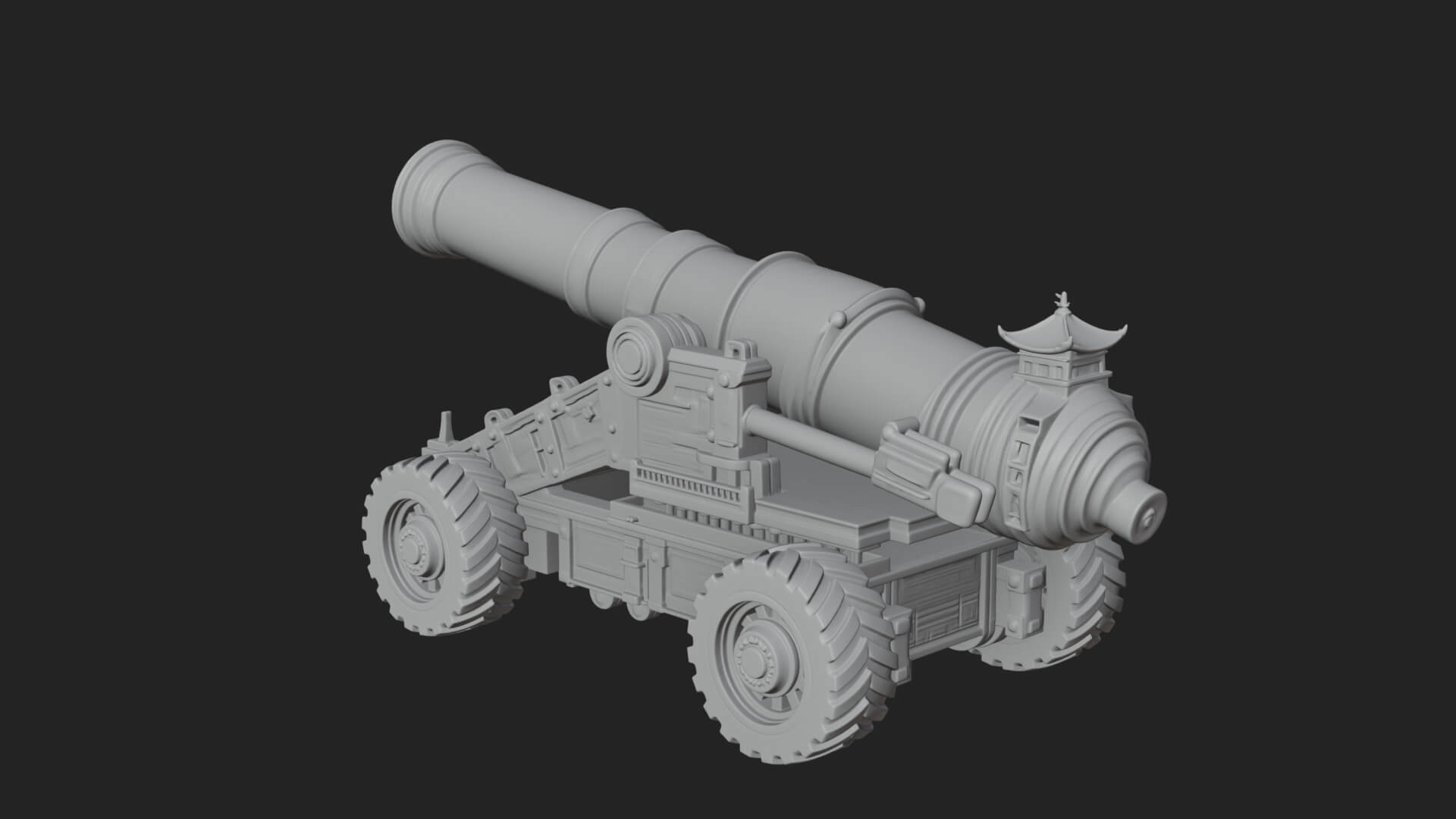 Heavy Siege Cannon Model Design 4 3D Print Model 3D Model