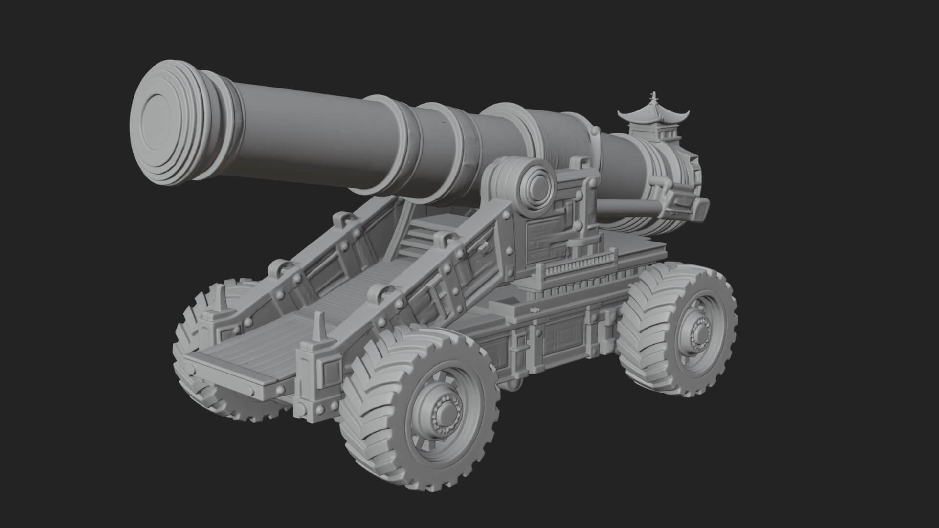 Heavy Siege Cannon Model Design 4 3D Print Model 3D Model