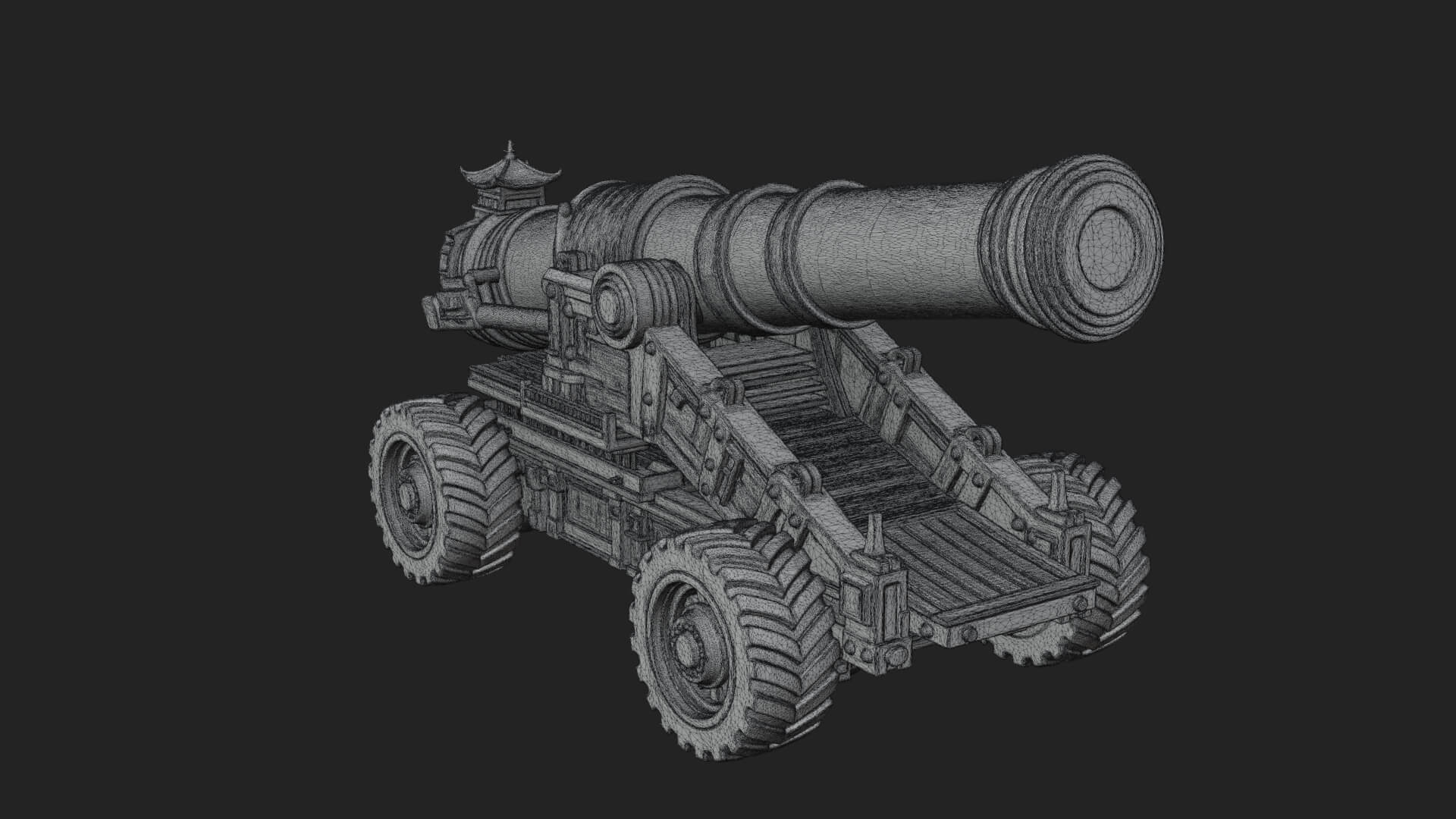 Heavy Siege Cannon Model Design 4 3D Print Model 3D Model