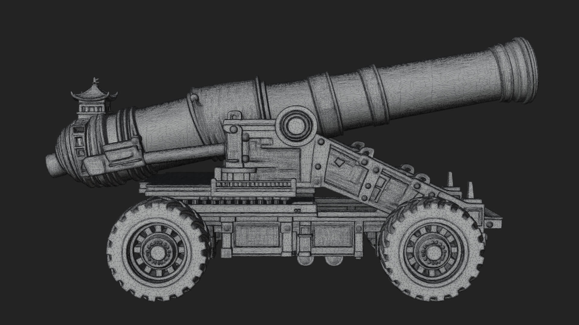 Heavy Siege Cannon Model Design 4 3D Print Model 3D Model