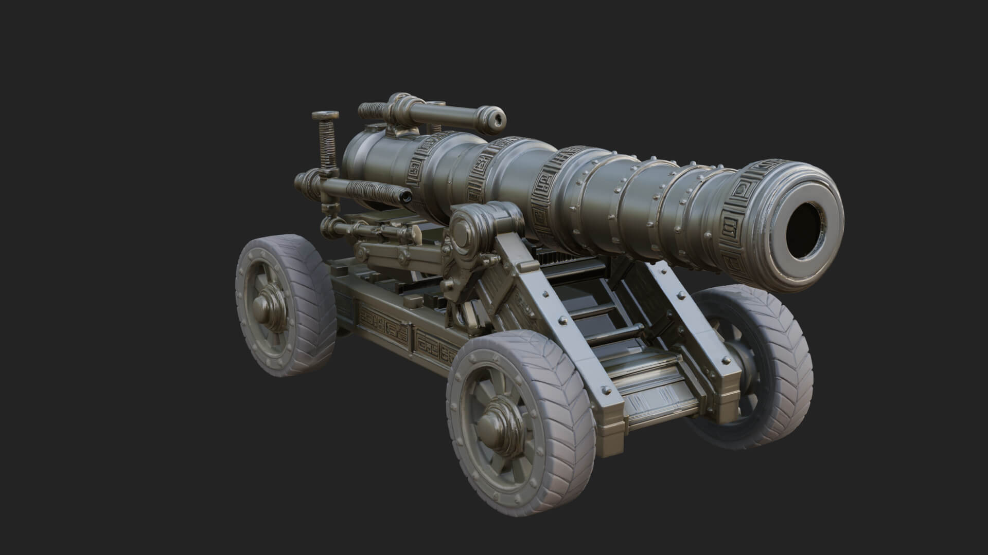 Heavy Siege Cannon Model Design 5 3D Print Model 3D Model