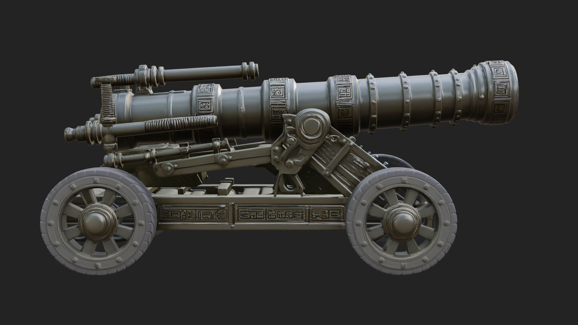 Heavy Siege Cannon Model Design 5 3D Print Model 3D Model