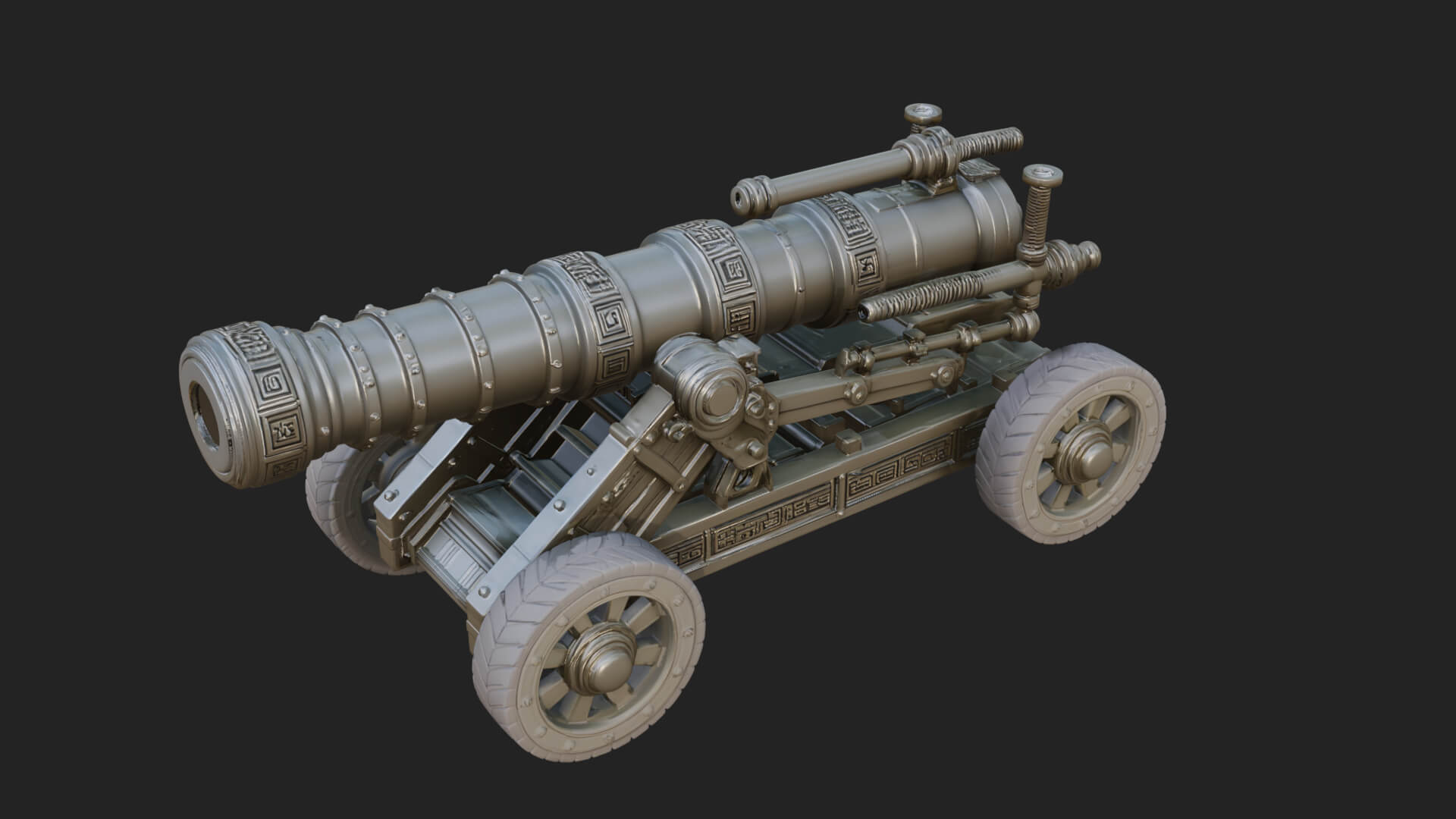 Heavy Siege Cannon Model Design 5 3D Print Model 3D Model
