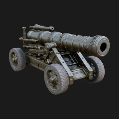 Heavy Siege Cannon Model Design 5 3D Print Model