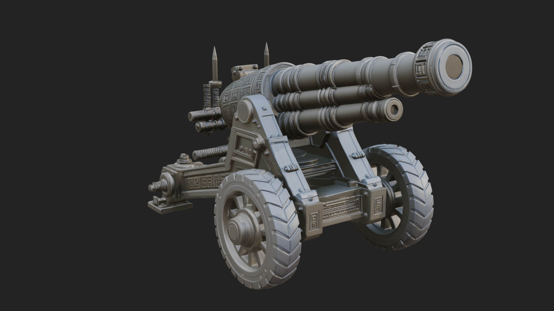 Heavy Siege Cannon Model Design 6 3D Print Model 3D Model