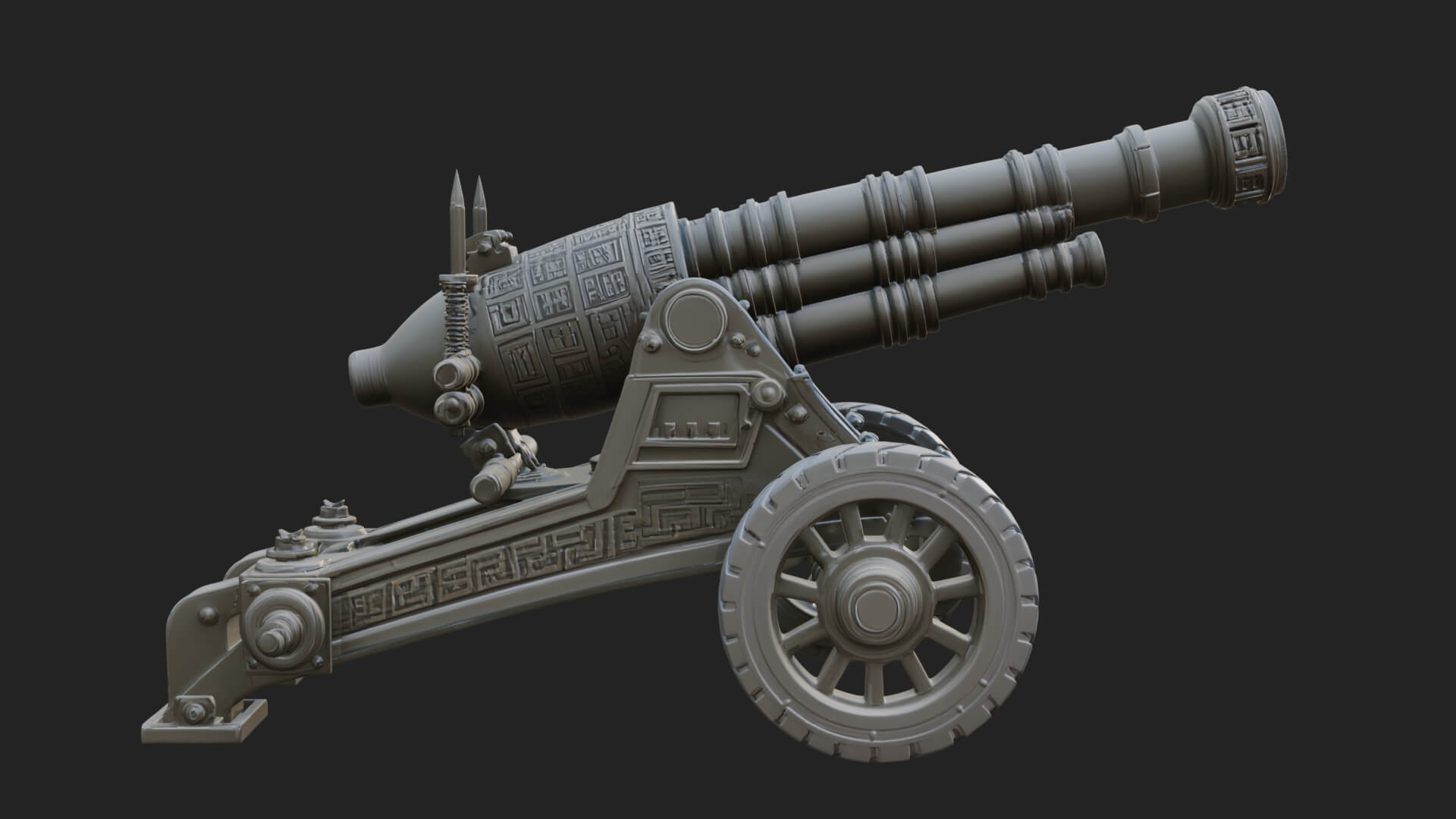 Heavy Siege Cannon Model Design 6 3D Print Model 3D Model