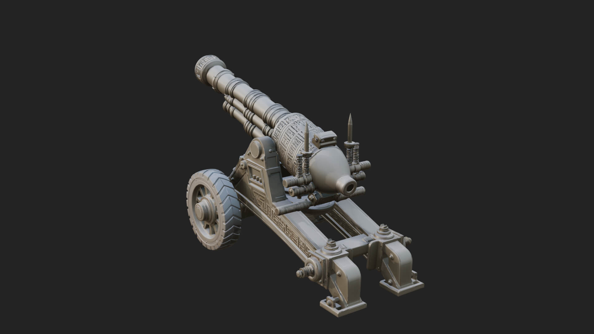 Heavy Siege Cannon Model Design 6 3D Print Model 3D Model