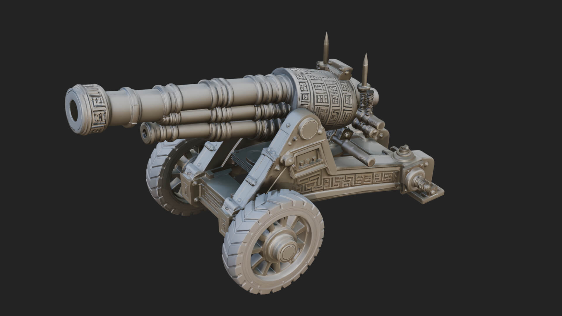 Heavy Siege Cannon Model Design 6 3D Print Model 3D Model