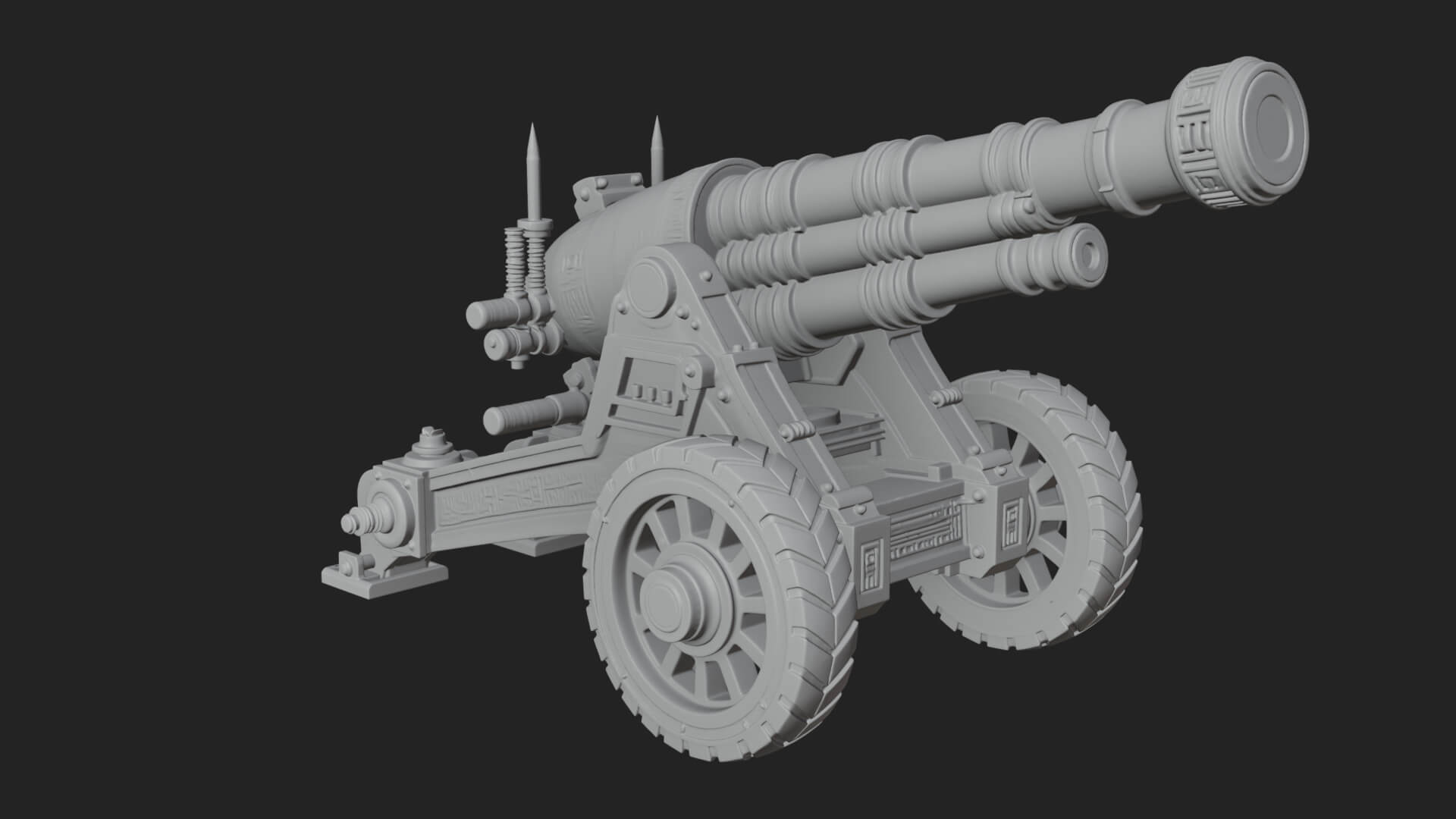 Heavy Siege Cannon Model Design 6 3D Print Model 3D Model