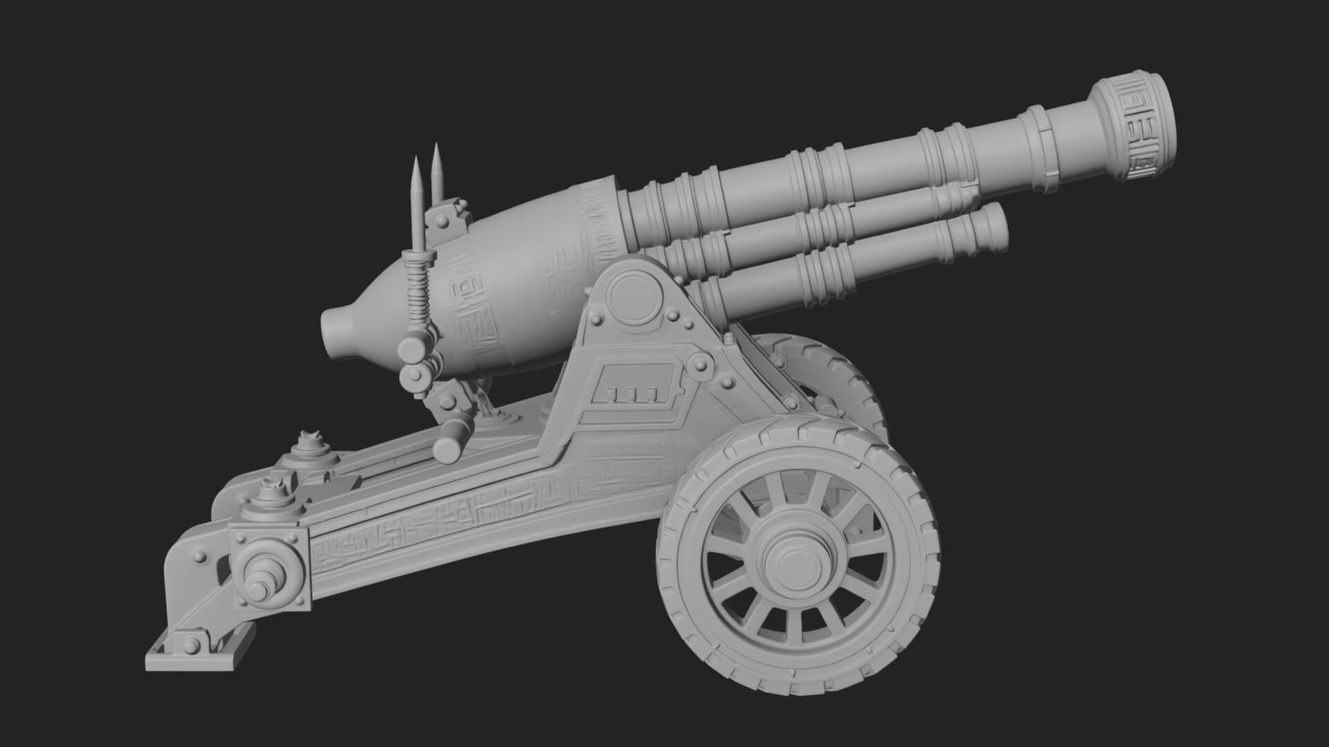 Heavy Siege Cannon Model Design 6 3D Print Model 3D Model