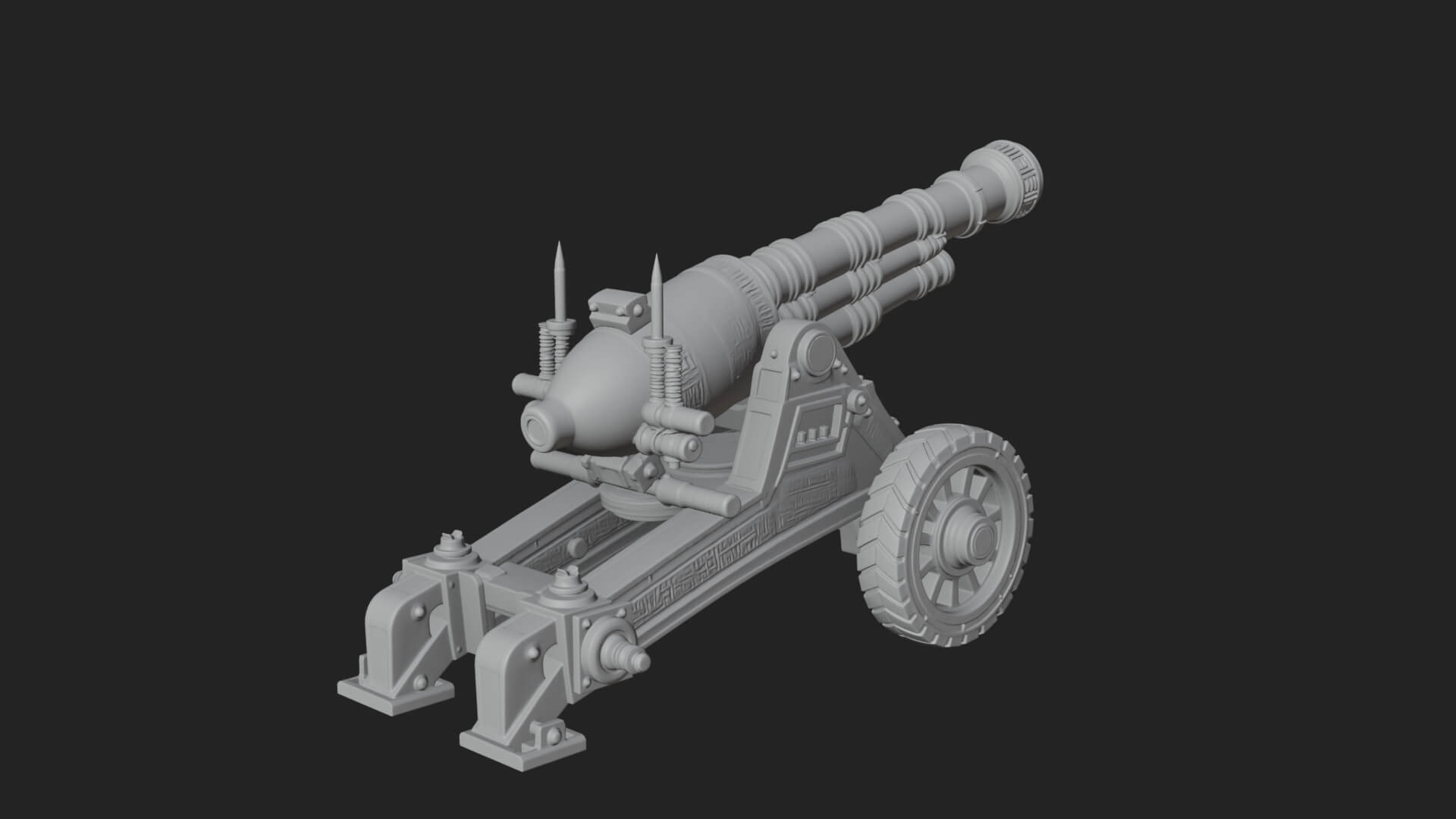 Heavy Siege Cannon Model Design 6 3D Print Model 3D Model