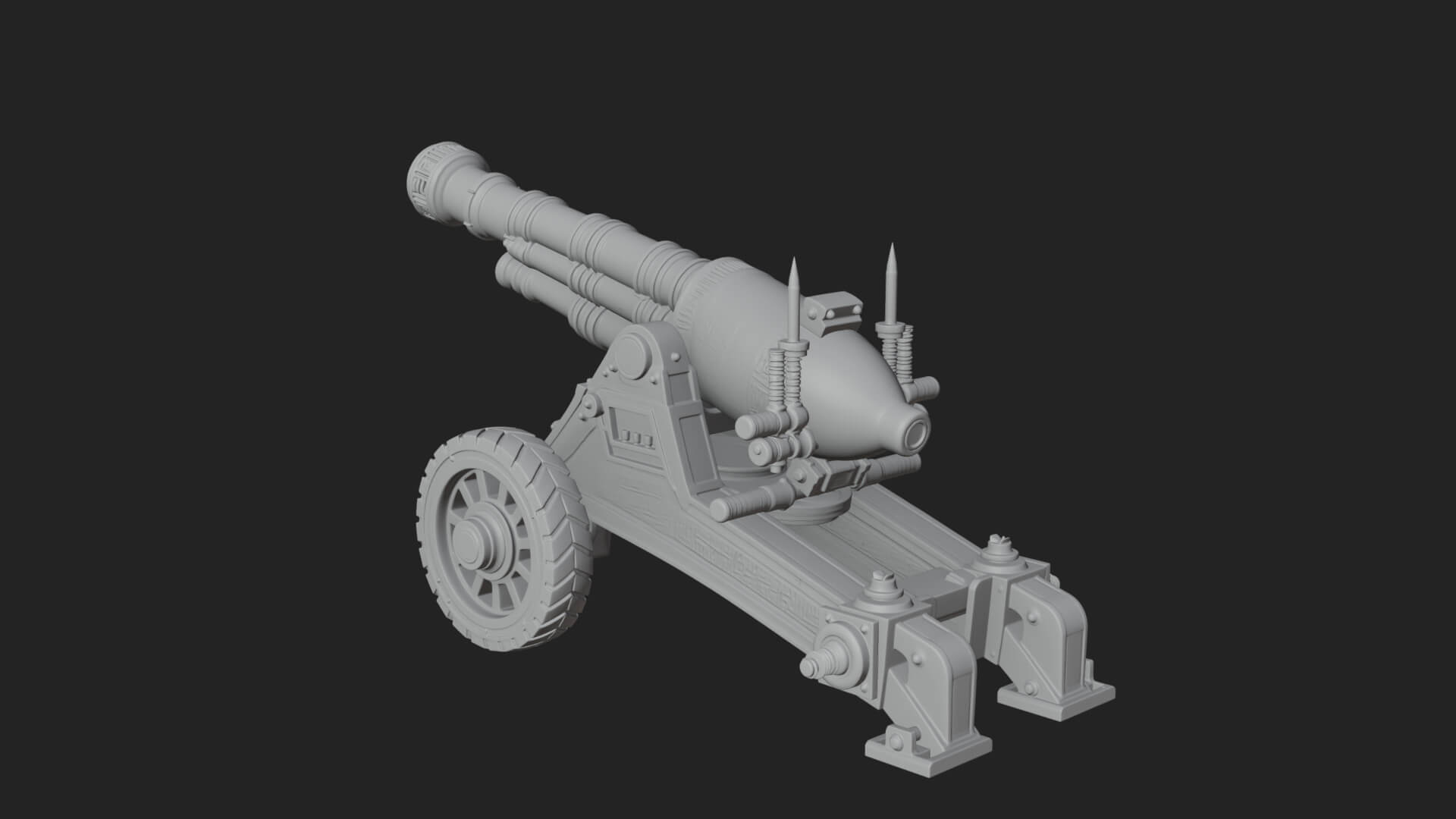 Heavy Siege Cannon Model Design 6 3D Print Model 3D Model