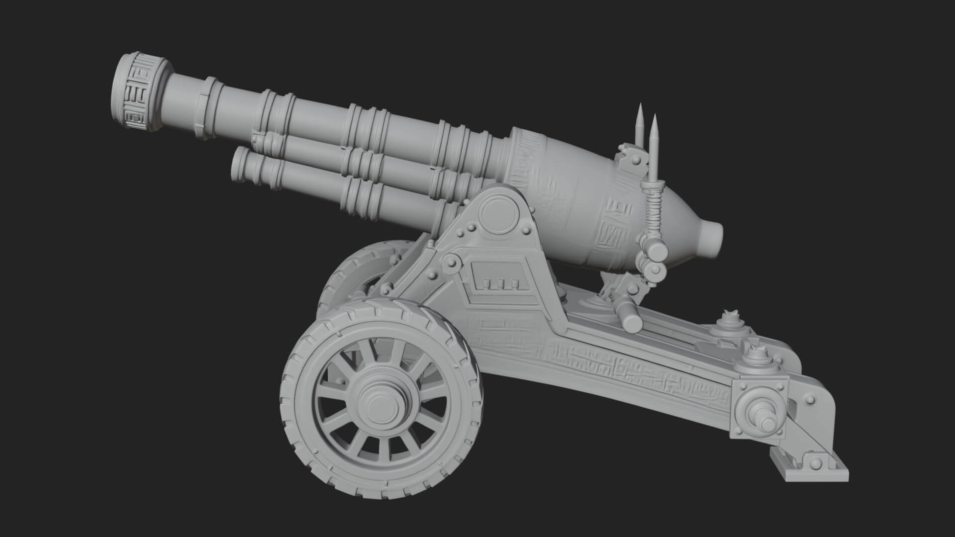 Heavy Siege Cannon Model Design 6 3D Print Model 3D Model