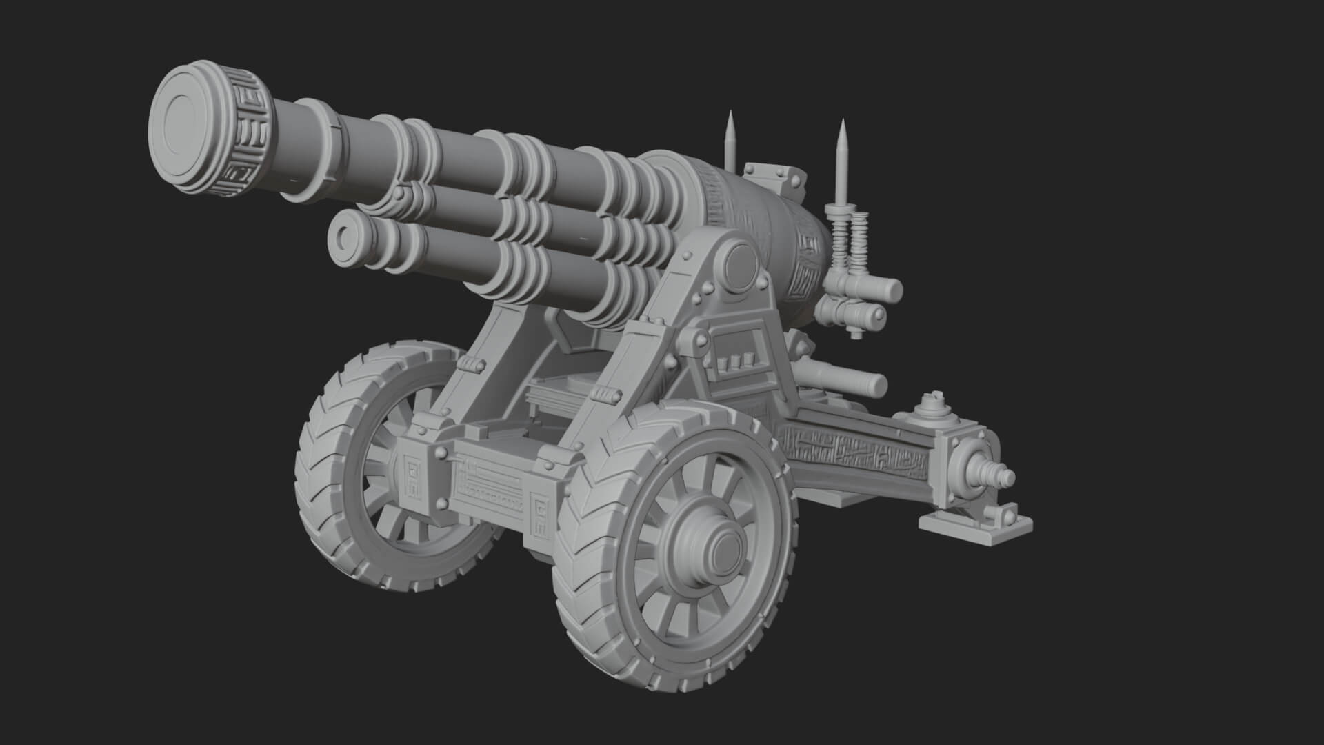 Heavy Siege Cannon Model Design 6 3D Print Model 3D Model