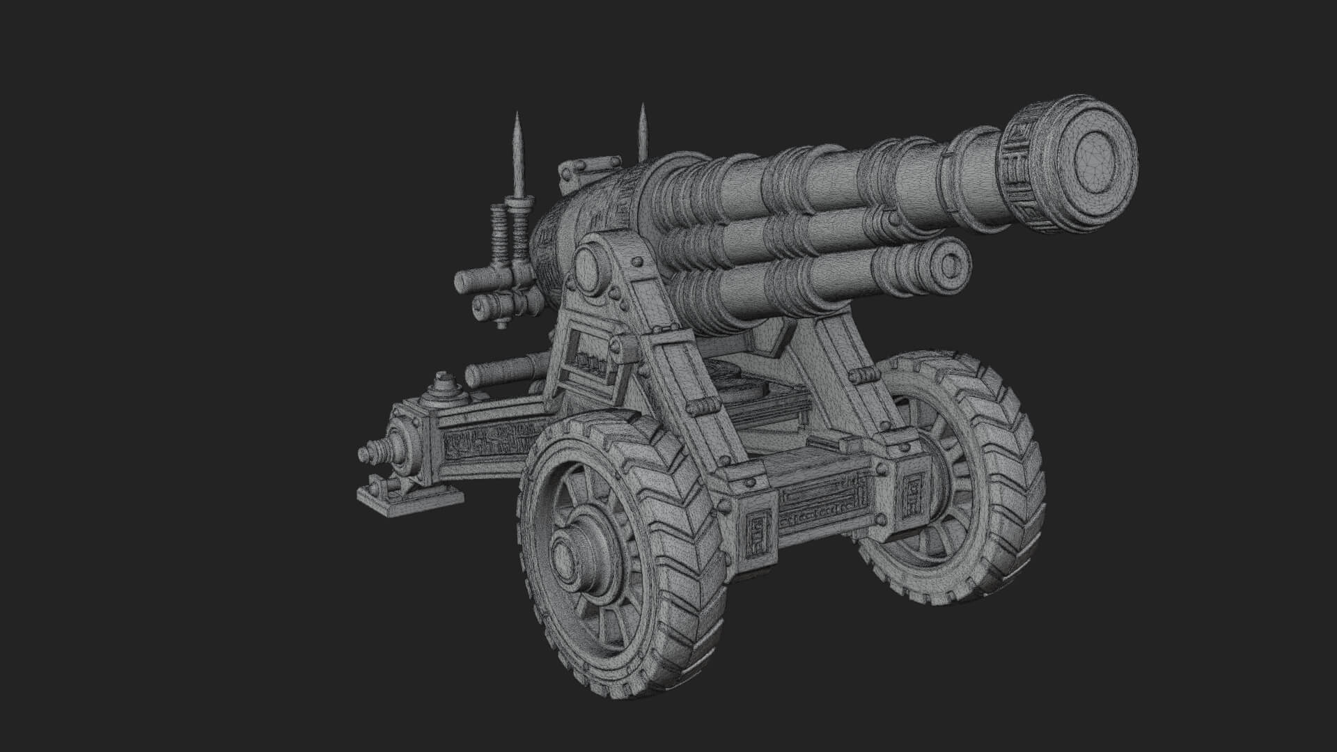 Heavy Siege Cannon Model Design 6 3D Print Model 3D Model