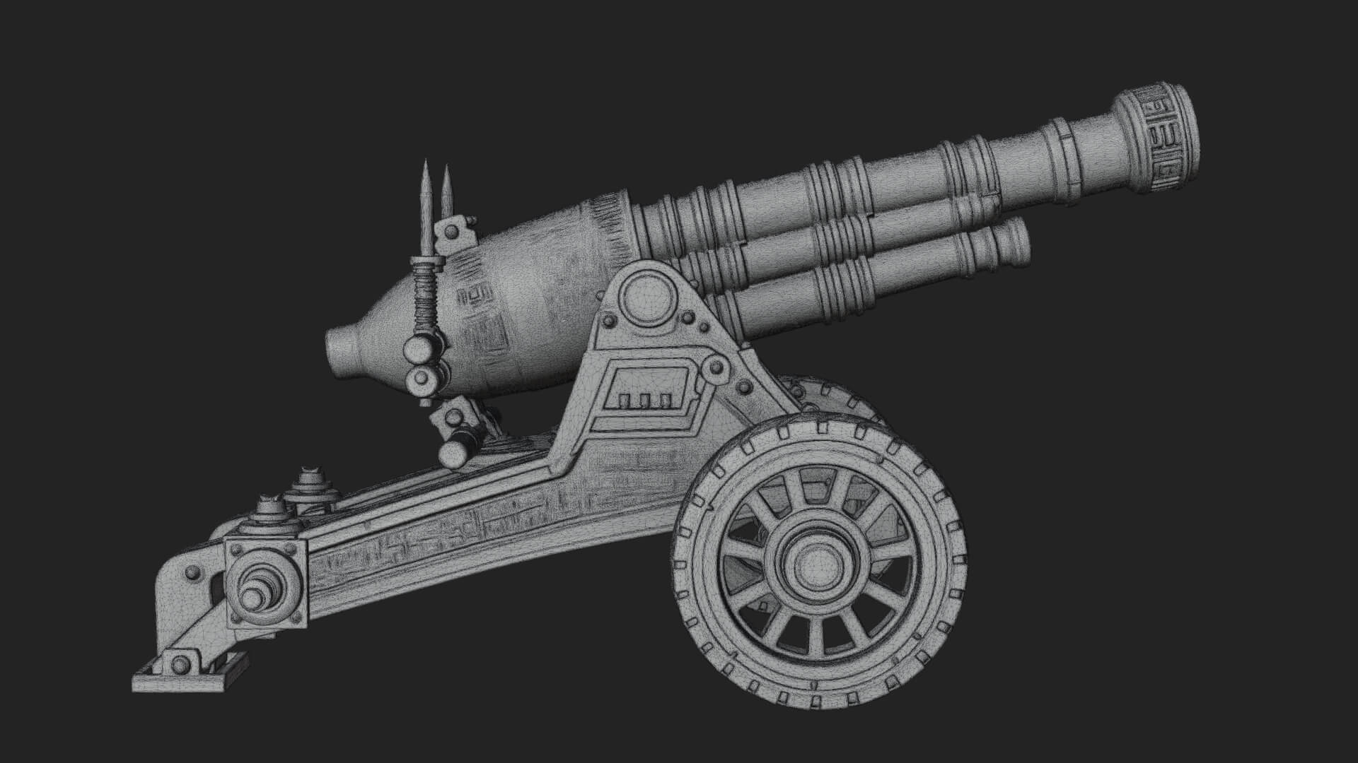 Heavy Siege Cannon Model Design 6 3D Print Model 3D Model
