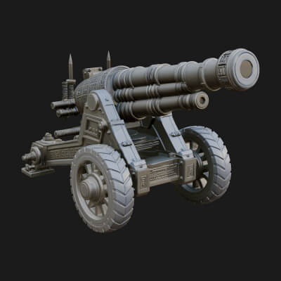 Heavy Siege Cannon Model Design 6 3D Print Model