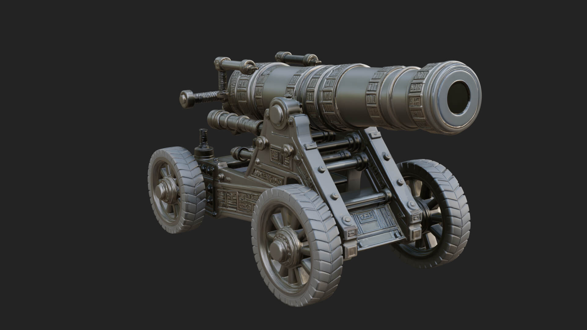 Heavy Siege Cannon Model Design 7 3D Print Model 3D Model