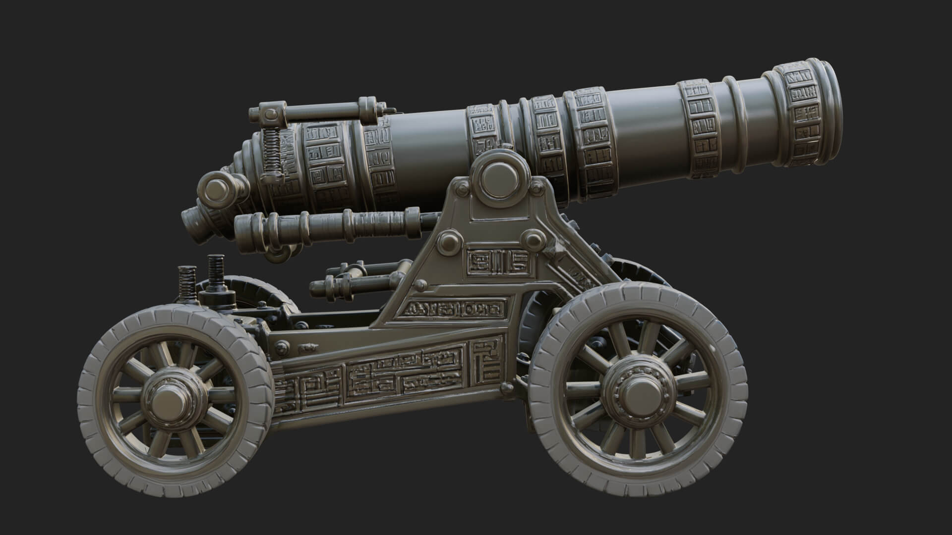 Heavy Siege Cannon Model Design 7 3D Print Model 3D Model