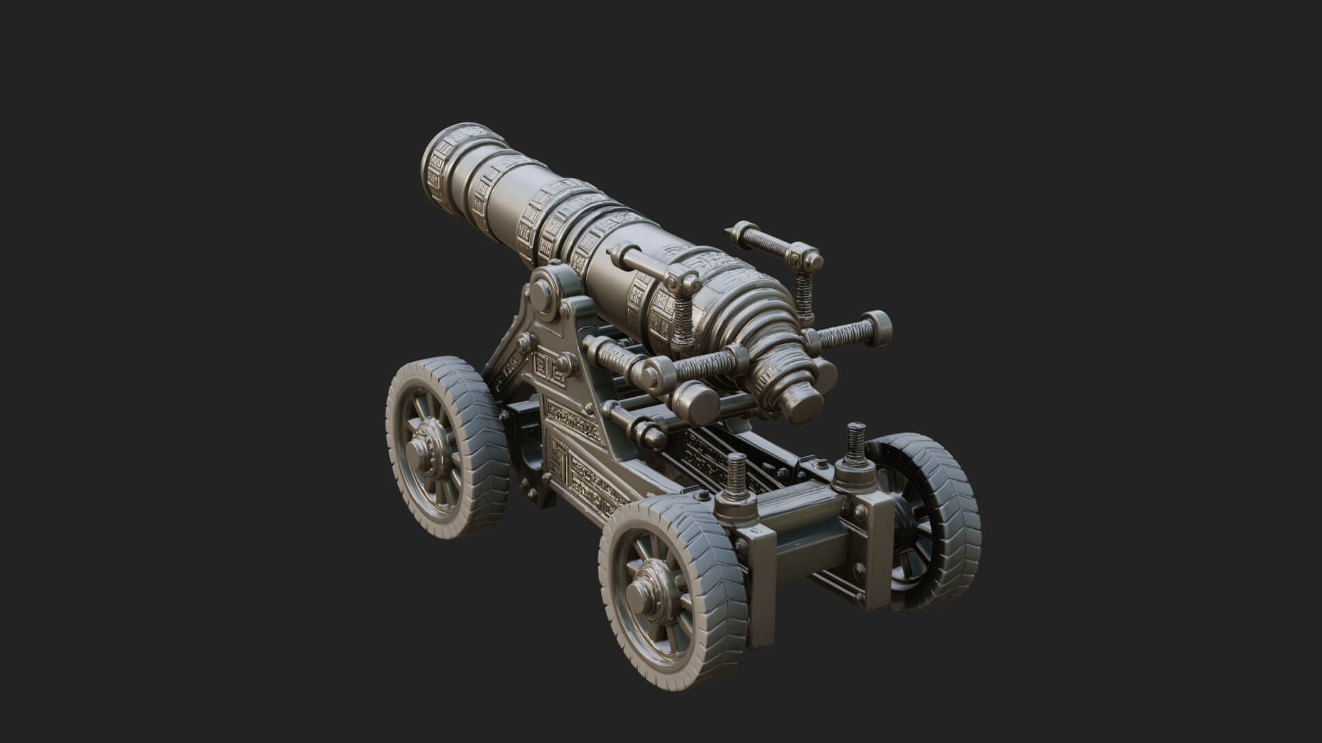 Heavy Siege Cannon Model Design 7 3D Print Model 3D Model