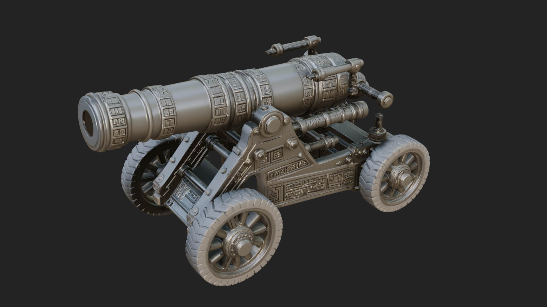 Heavy Siege Cannon Model Design 7 3D Print Model 3D Model