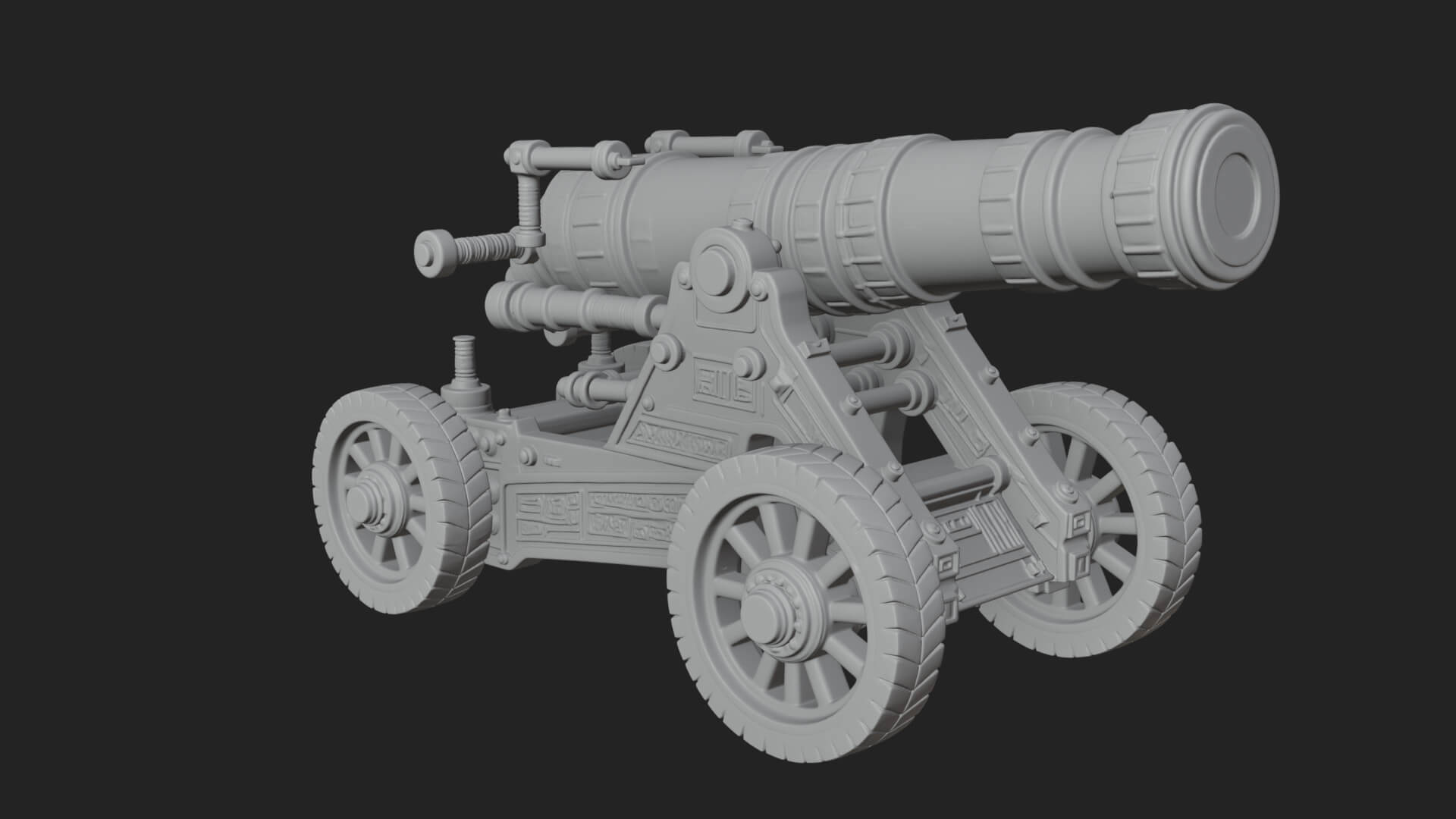 Heavy Siege Cannon Model Design 7 3D Print Model 3D Model