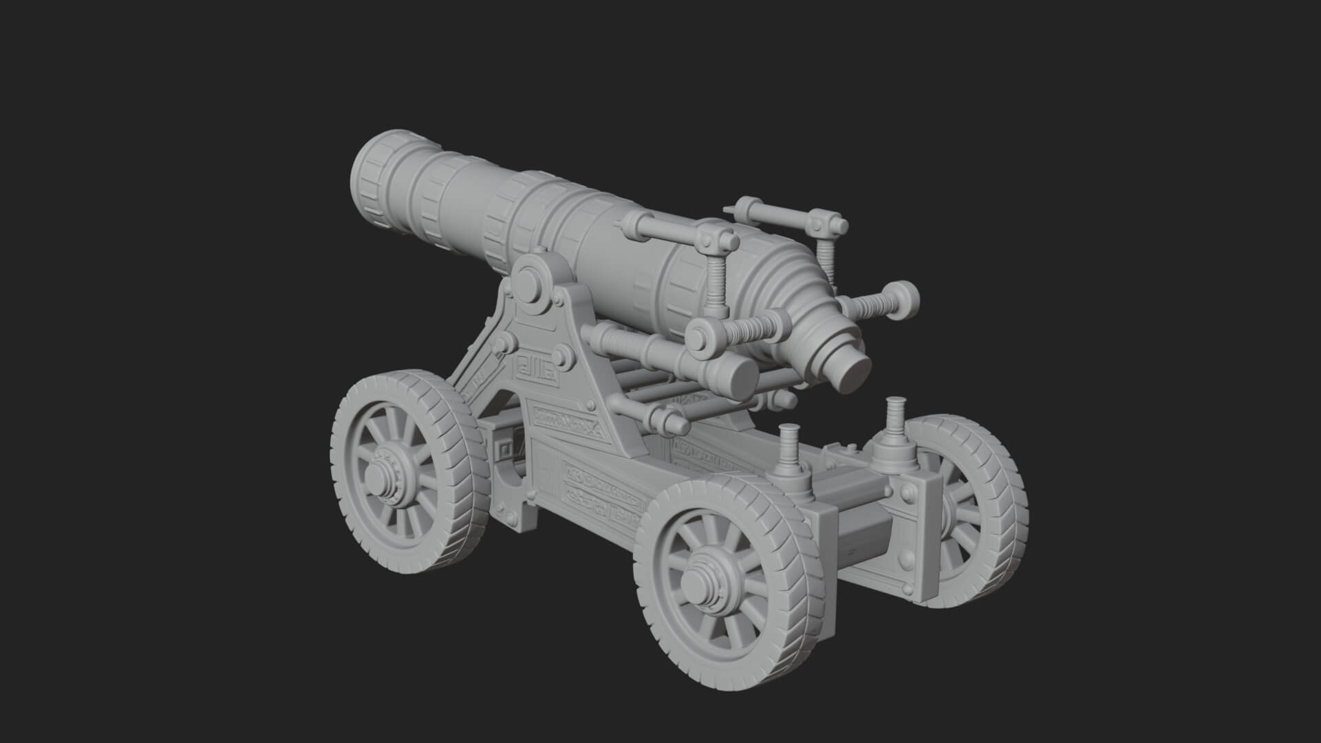 Heavy Siege Cannon Model Design 7 3D Print Model 3D Model