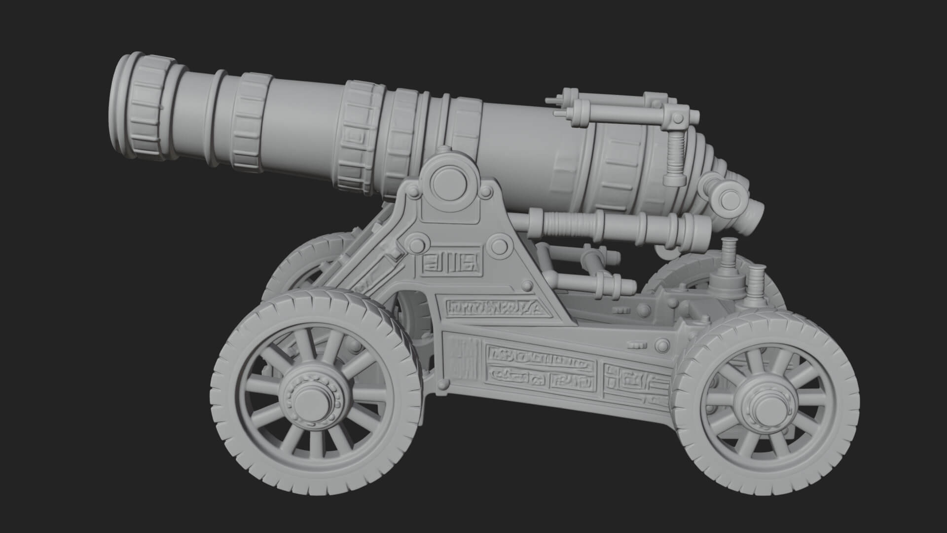 Heavy Siege Cannon Model Design 7 3D Print Model 3D Model