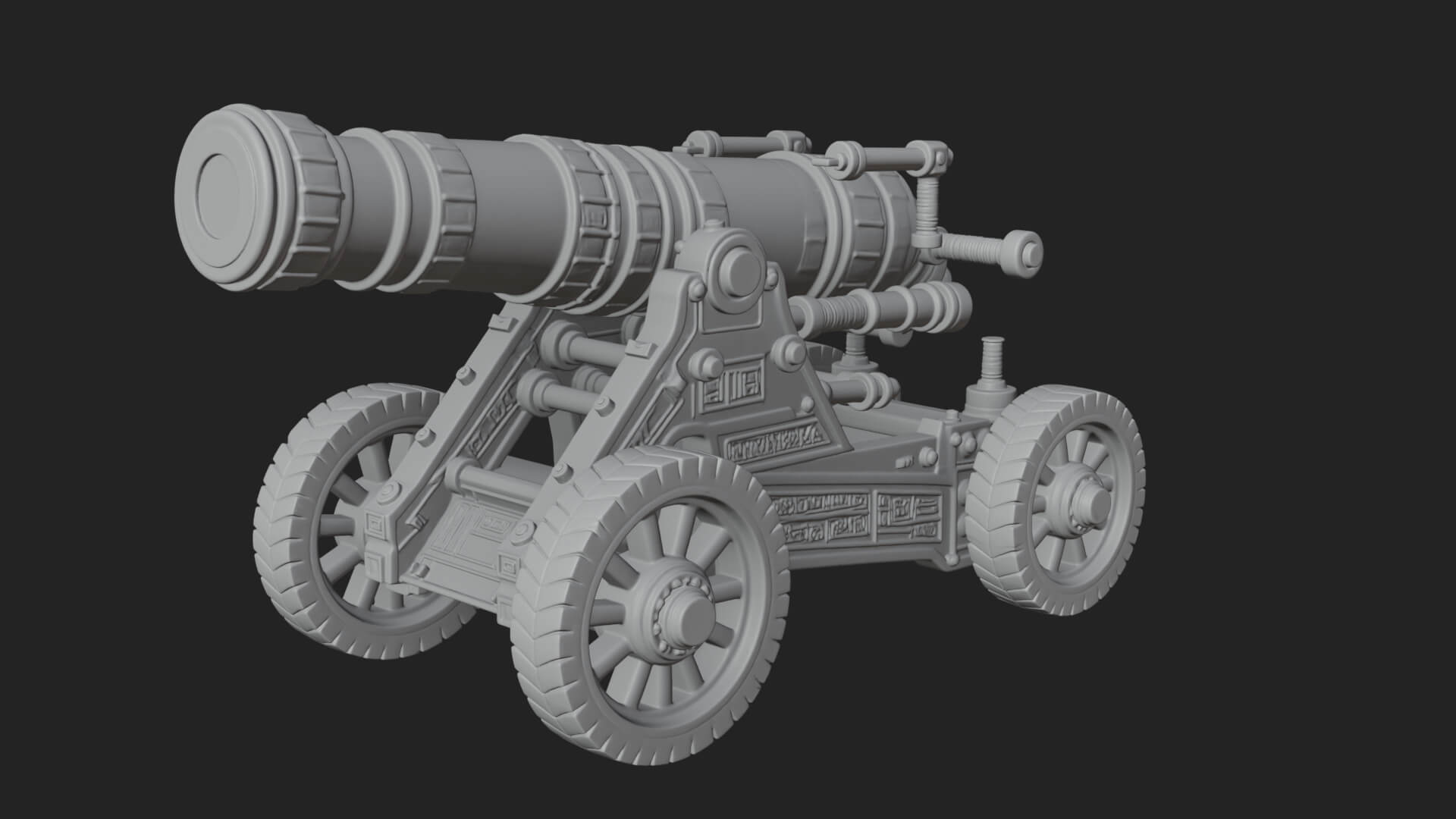 Heavy Siege Cannon Model Design 7 3D Print Model 3D Model
