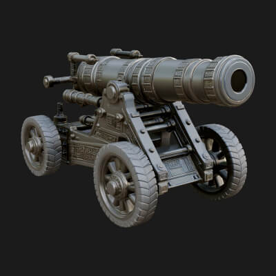 Heavy Siege Cannon Model Design 7 3D Print Model