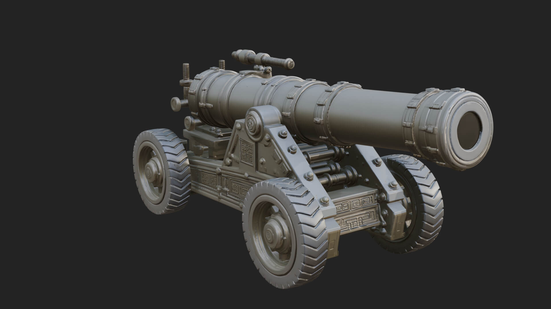 Heavy Siege Cannon Model Design 8 3D Print Model 3D Model