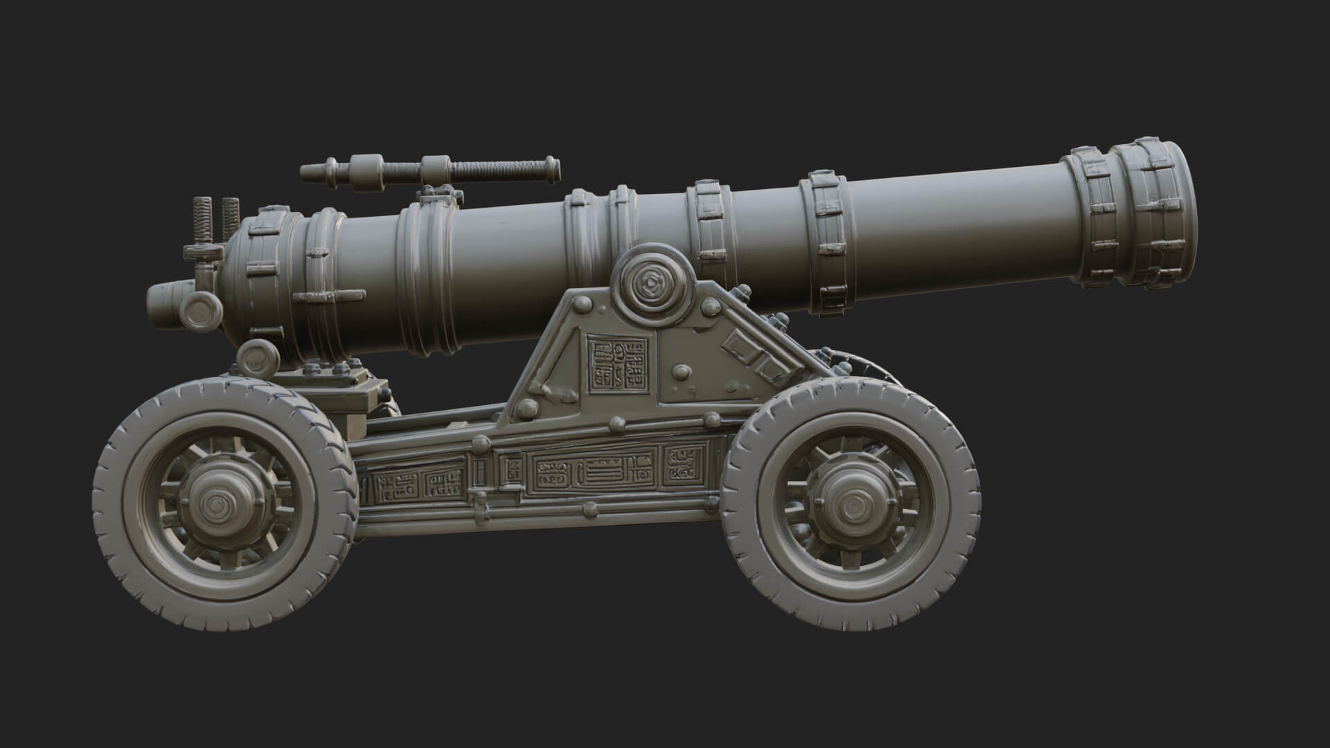 Heavy Siege Cannon Model Design 8 3D Print Model 3D Model