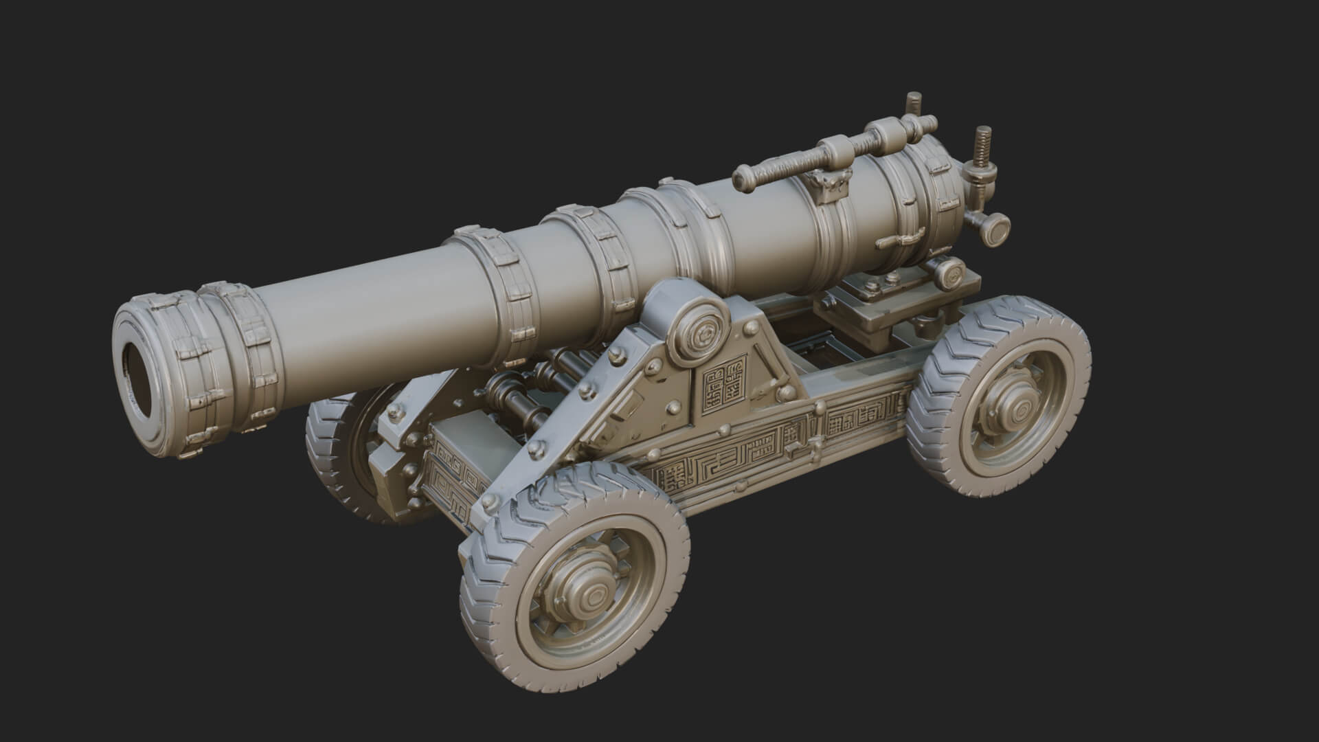 Heavy Siege Cannon Model Design 8 3D Print Model 3D Model