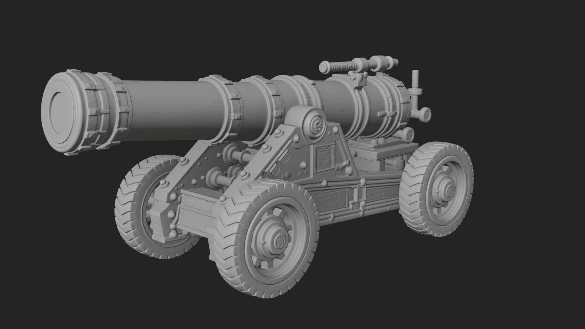 Heavy Siege Cannon Model Design 8 3D Print Model 3D Model