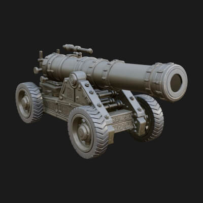 Heavy Siege Cannon Model Design 8 3D Print Model
