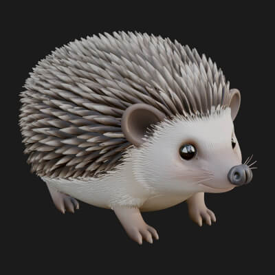 Hedgehog Statue Design 2 3D Print Model