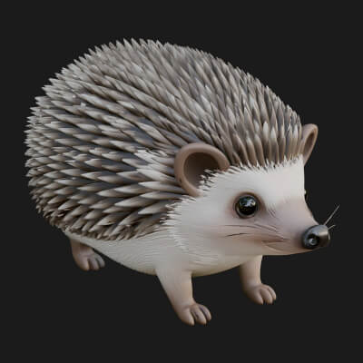 Hedgehog Statue Design 3 3D Print Model